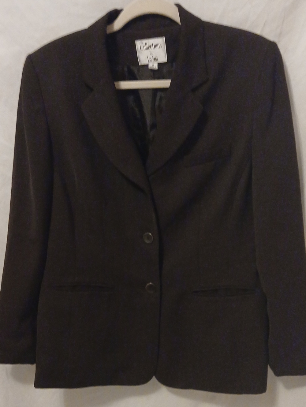 Le Suit Women's Dark Brown Two-Button Blazer Jacket
